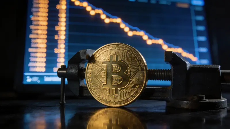 Bitcoin-Angebotsverknappung-Chart mit sinkenden Exchange-Reserven und steigender Knappheit